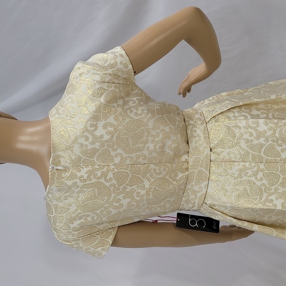 𝅺Gibson X High Sugarplum Holiday Joyeux Cap Sleeve Fit and Flare Dress - Picture 16 of 17